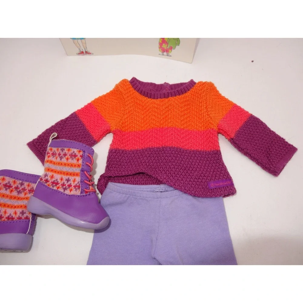 American Girl Doll Warm Winter Outfit Boots Shirt Pants and Book Set